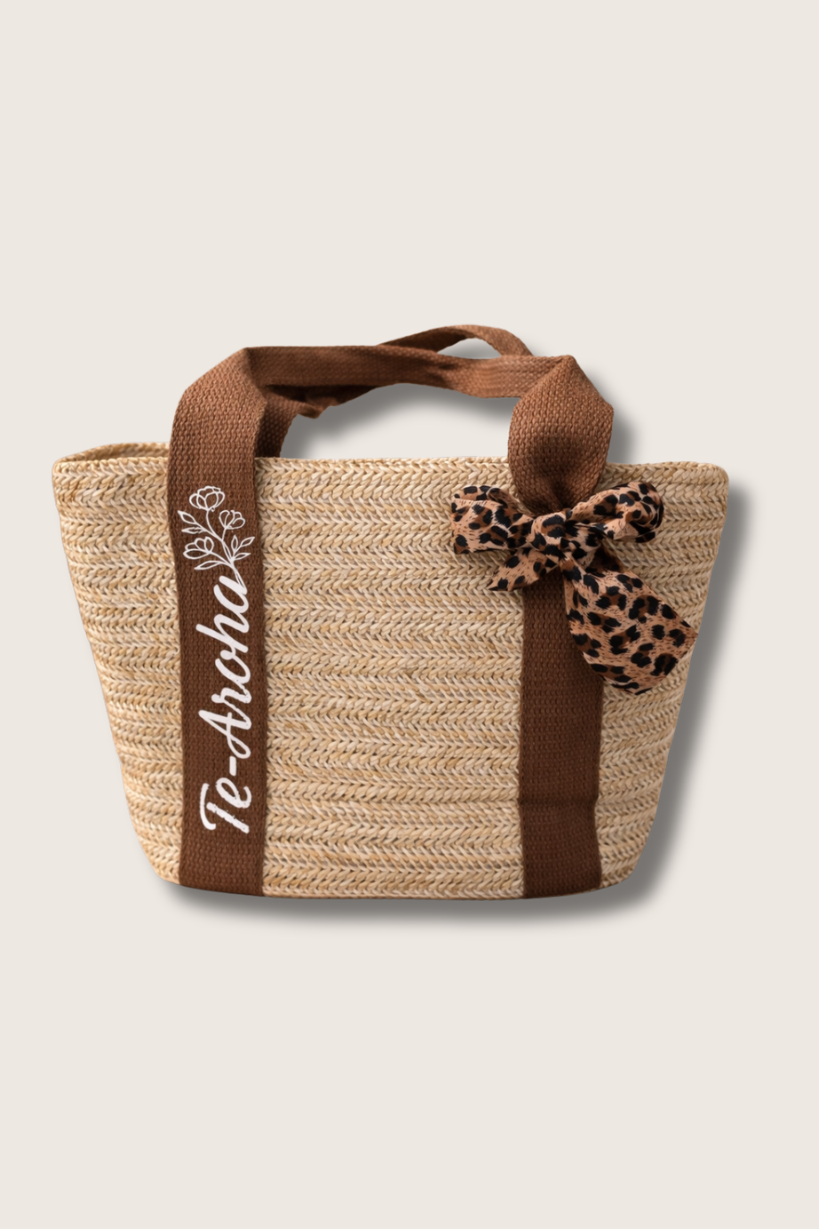 Mini sac tissé AROHA Pocket Marron