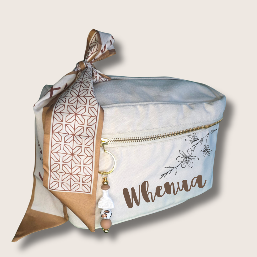 Trousse de toilette WHENUA ton marron