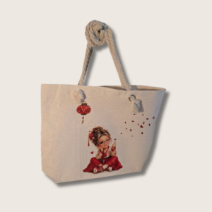 Cabas Personnalisé Toile – Grand Sac, Anses en Corde