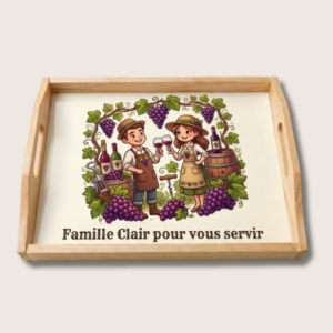 Plateau en Bois Naturel Personnalisé