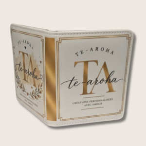 Porte-Carte Personnalisé Similicuir Blanc