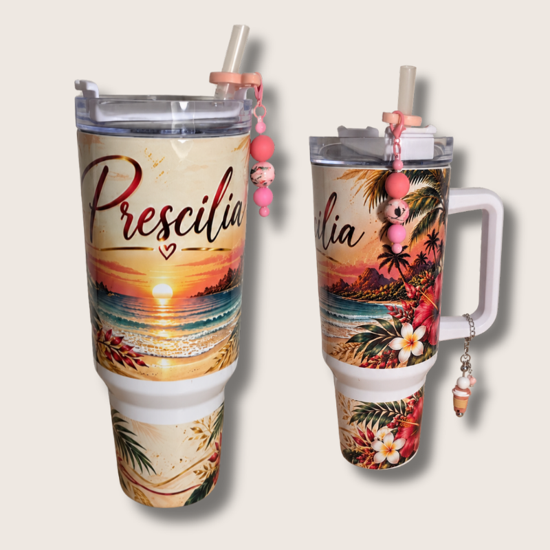 Grand Tumbler Personnalisé 1,2L – Poignée, Isotherme