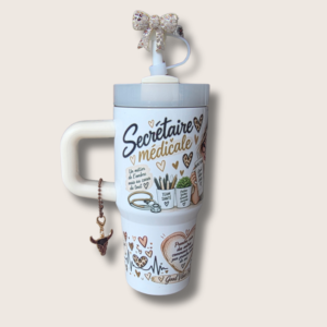 Tumbler Personnalisé Poignée 414ml – Photo ou Thème au Choix